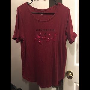 Christmas shirt, Holiday, Wine, Mistletoe size L